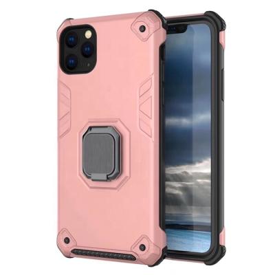 China Heavy Duty Armor Ring Bracket Hybrid Case 2 in 1 Shockproof Super Armor Finger Ring Bracket Kickstand Cover for iPhone 11 pro Max Back Case for sale