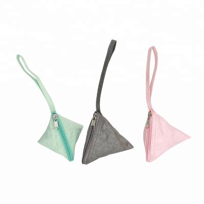 China Triangle shaped wallet high quality pink tyvek triangle bag/tyvek paper girl/mini lovely coin paper purse for sale