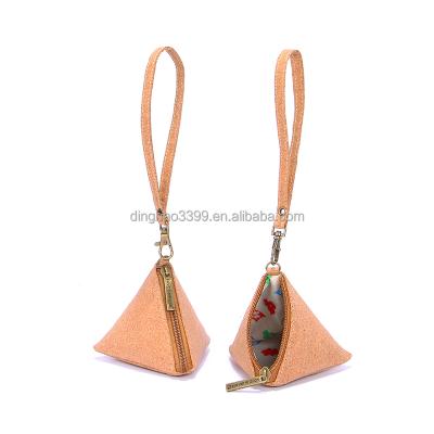 China New Arrival Eco-friendly Cork Coin Bag,Eco-friendly Lightweight Triangle Change Purse,Promotional Gift Small Cork Coin Purse for sale