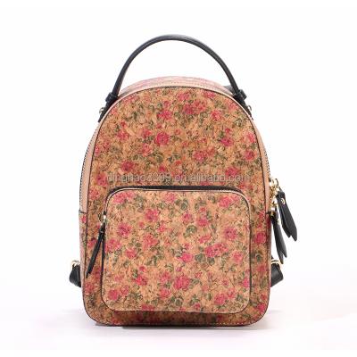 China Custom high quality cute cork paper bag factory stain cork paper backpack for women; Hot Selling Printing Mini Cork Backpack For Gift Bag for sale