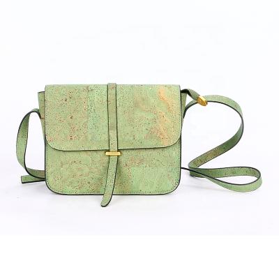 China ENGLAND STYLE Eco Cork Green Handbags For Women Fashion Ladies Cork Leather Top Handle Shoulder Tote Bags for sale