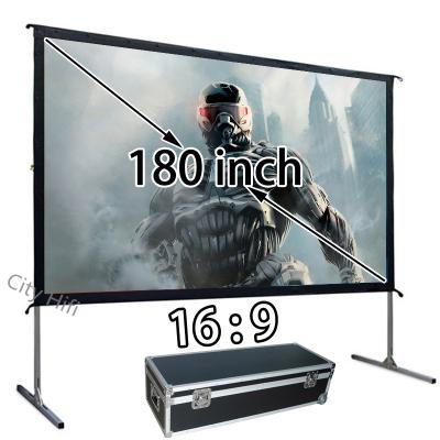 China Home Outdoor Fast Fold Projection Screen 180inch , Collapsible Projection Screen Portable for sale