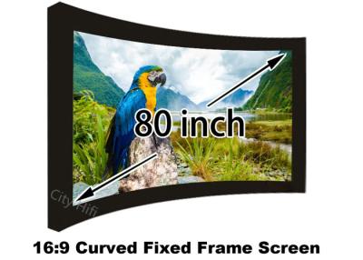 China Brightness Matt White 3D Projector Projection Screen 80 inch Curved Fixed Frame Wall Mount Screens for sale