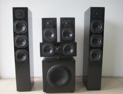 China De zwarte 5.1 Sprekers van de Huisbioskoop met Actieve Subwoofer Super Bas Audio Correcte 300W Te koop