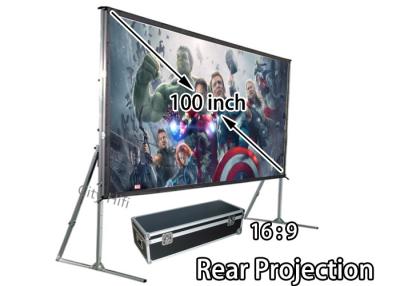 China Retractable Outdoor Rear Projector Screen , Collapsible Projection Screen With CE RoHs Mark for sale