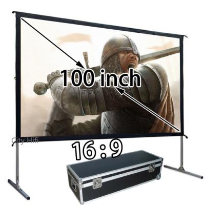 China Commercial Front Fast Fold Projection Screen 87 X 49inch With Adjustable Frame Height  for sale