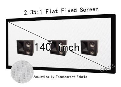 中国 HD 140inch の割れ目フレームの設計の健全で透明で平らな映写幕 販売のため