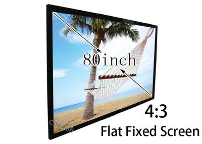 China 160 degree High Brightness 80'' 4 / 3 Flat Projection Screen With Black Velevt for sale