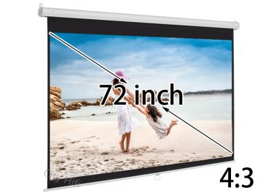 China 72 Inch 4 x 3 Manual Pull Down Projector Screen / Wall Mounted Projection Screen For Education for sale