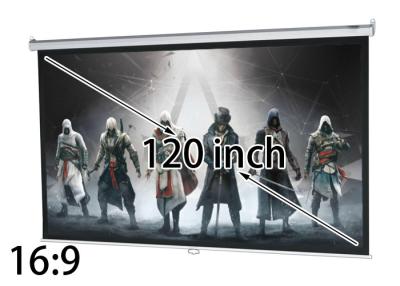 China Manual Projection Screen 265 x 165cm , Self - Lock Pull Down Projection Screen 120'' for sale