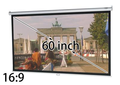 China Easy Clean 60'' Manual Projection Screen 16 x 9 Ratio With Matte White Fabric  for sale