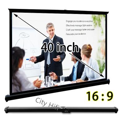 China Movable 40 Inch Manual Projection Screen 16:9 Widescreen For Business Presentation for sale