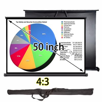 China Lightweight Manual HDTV Projector Screens Matte White 140 Degree View Angle for sale