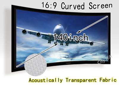 China 16 By 9 Home Cinema Curved Screen Beamer 140inch Aluminum Frame for sale