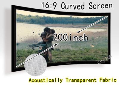 China Ultra Big 200-inch Curved Fixed Frame DIY Screen , Acoustically Transparent Fabric With CE for sale