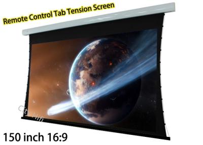 China Super 4K Tab Tensioned Motorized Projection Screen 150 Inch Remote Control for sale