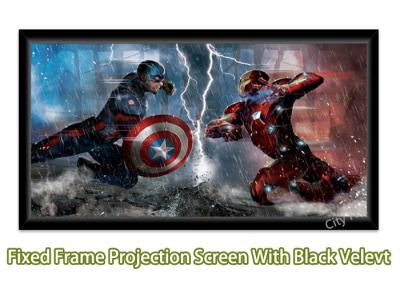 China Fixed Frame Cinema Projection Screen 130 Inch Wall Mount High Definition Flat Picture for sale