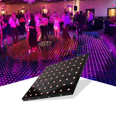 China Popular Slim Starry Effect LED Dance Floor Sky DJ Show Wedding Party 2Ft Wireless Disco Stage Lighting for sale