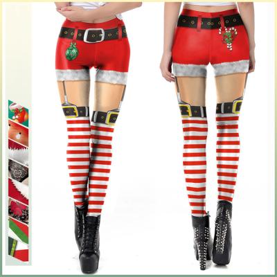 China Custom Ladies Breathable 3D Skinny Pants Printed Autumn Women Christmas Legging for sale