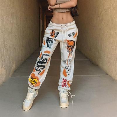 China 2021 New Arrival Streetwear Cotton Winter Women Printed Breathable Ladies Pants Warm Breathable Pants for sale