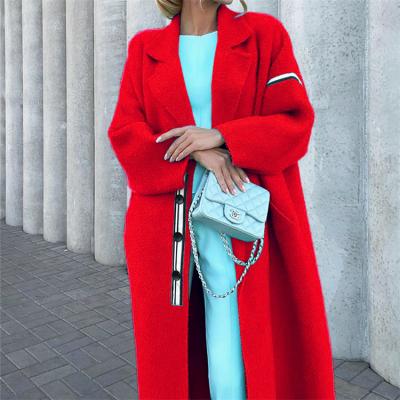 China Stylish Breathable Stylish Ladies Outwear Solid Color Winter Women's Woolen Coat for sale