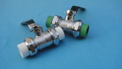 China Full Flow Double Union Copper Ball Valve / Brass Ball Valve For Ppr Pipes & Fittings for sale