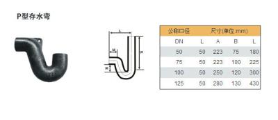 China Metal de encargo de las colocaciones de la tubería de acero del negro del dren/tipo plástico trampa, trampas de P de agua en venta