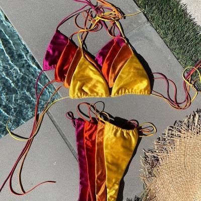 China Anti-Bacterial 2023 Custom Sexy Beach Super Mini Extreme Micro Swimsuit Two Pieces String Bikini & Beachwear for sale