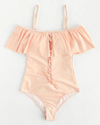 China Anti-UV Hot Selling Children Bikini Swimwear One Piece Sweet Girls Nude color For Kids Swimsuit for sale