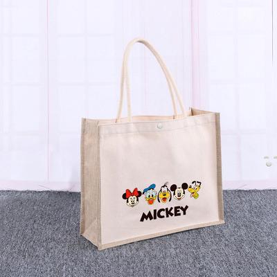 China Custom BSCI Burlap Shopping Bag Jute Handled Jute Gift Shopping Bag for sale