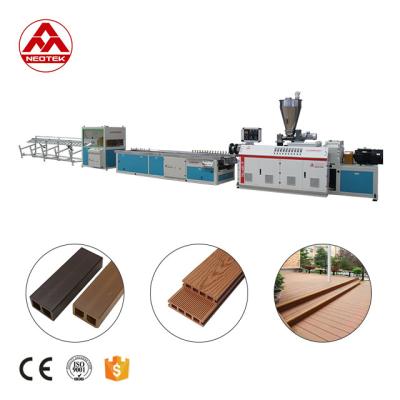 China YF300 PP PE Base WPC Extrusion Line with Co-rotating Conical Twin-Screw and 36 rpm for sale