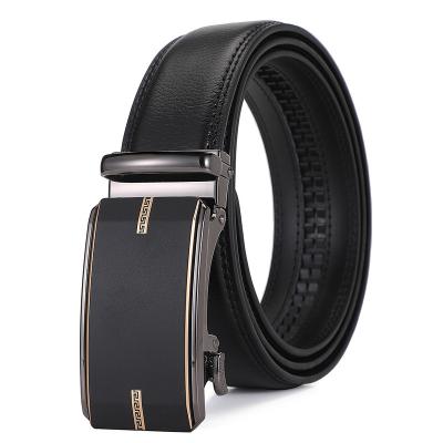 China Trend High Quality Wholesale Leather Ratchet Buckle Belt Men Genuine Leather Belts Business Waist Strap For Man for sale