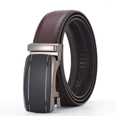 China Trend Factory Manufacturer  High Quality Mens Belts Commercial Frosted Automatic Buckle Genuine Leather Belt For Man for sale