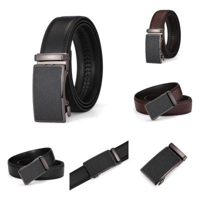 China Trend Hot Design Wholesale Custom New Adjustable Casual Automatic Buckle Cowhide Leather Belt for Men for sale