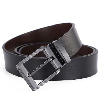 China Business Factory Manufacturer Exquisite Easy Wear Toothless Waist Strap 2 Layer Cow Hide Genuine Leather Belt For Father for sale