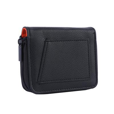 China Travel Passport Holder Business PVC and Polyester Zipper Fold Wallet Card Bag Wallet Asexual Credit Card Wallet for sale