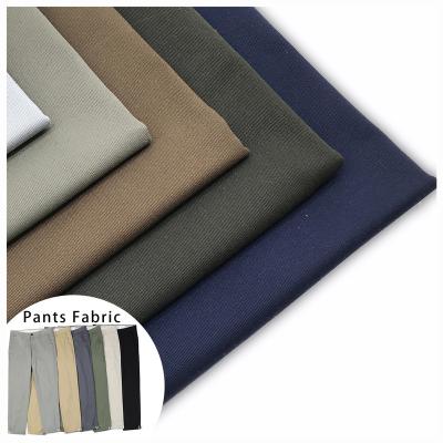 China Stretch Custom 98 Cotton 2 Spandex Stretch Elastane Brushed Khaki Twill Fabric for sale