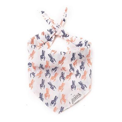 China OEM Polyester Cotton Stocked Graphic Printed Luxury Dog Birthday Bandana Dog Scarf Logo Dog Bandana for sale