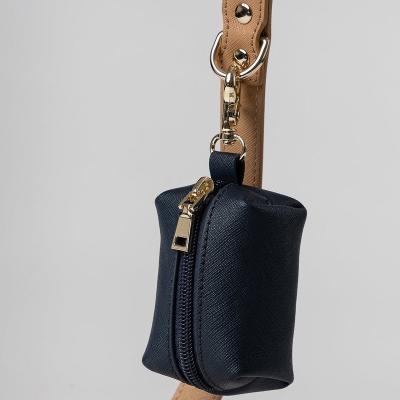 China OEM Design Stored Leather Poo Bag Pet Poop Baggies For Dog Waste Heavy Duty Dog Poop Bag Holder Leash for sale