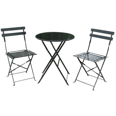 China Home and Garden Furniture Iron Bistro Set, Hot Selling Metal Folding Table and Chair, Patio Garden Sets for sale