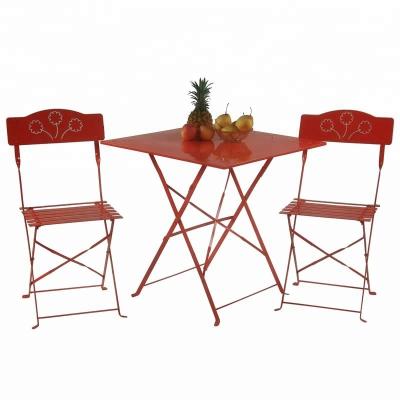 China Home and Garden Furniture Leisure Folding Metal Bistro Table Chair Set, Party Tables and Chairs, Metal Bistro Set for sale