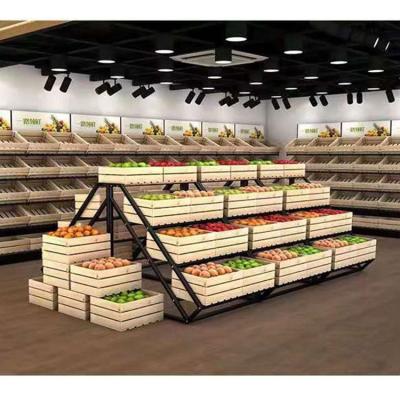 China Single Sided Customized Supermarket Shelves Display Vegetable Racks And Fruit Rack for sale