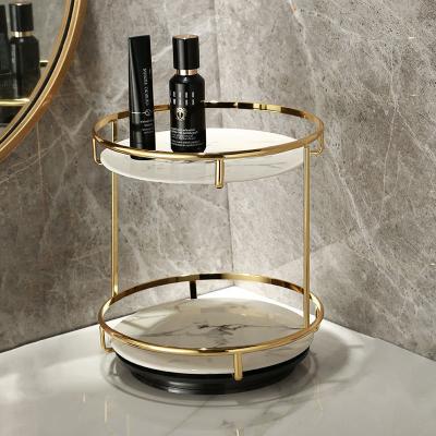 China 2022 Viable Home Bathroom Storage Rack Shelf Makeup Organizer 360-Degree Rotating Multifunctional Makeup Cosmetic Organizer Storage for sale