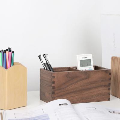 China 2022 Multifunctional Desktop Pen HolderPen Holder Wooden Desktop Pen Holder for sale