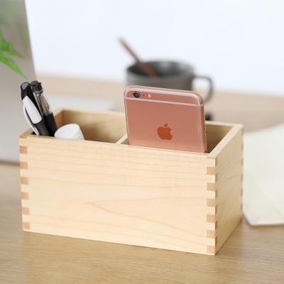 China Desktop Storage Pen Holder Pen Bucket Business Gift Creative Wooden Exquisite Storage Viable for sale