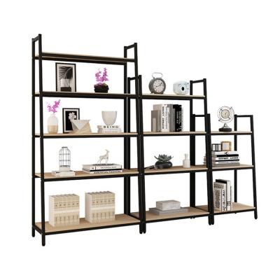 China Ladder (Height) Adjustable Furniture Bookcase Wood Narrow Leaning Book Shelves for sale