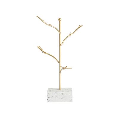 China Nordic simple light luxury terrazzo metal display devices terrazzo metal earrings necklace jewelry rack bedroom dressing table lower decoration for sale