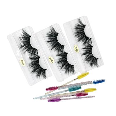 China 100% Wholesale 3d Hand Made Mink Eyelash Bulks 5d Mink Strip Eyelashes 3d Mink Eyelashes With Custom Made Packaging for sale