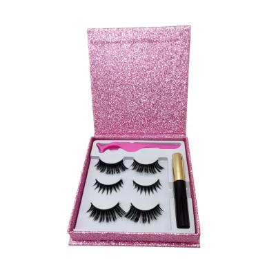 China Magnetic Long Eyelashes Supplier Natural Magnetic Eyelash Set Magnetic Eyelashes With Tweezers Set for sale