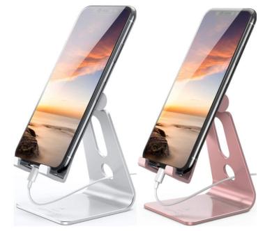 China 360 Degree Rotating Mobile Phone Holder 2021 Compatible with 4-10 Inch Phone Tablet Foldable Adjustable Desktop Metal Aluminum Phone Stand for sale